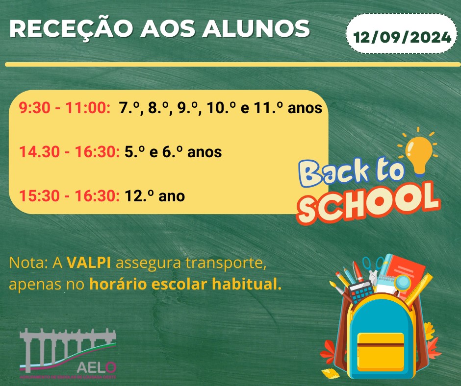 RECEÇÃO ALUNOS 24 25